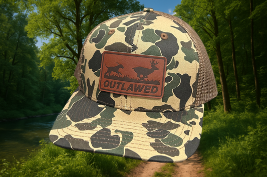 Outlawed - Dark leather patch (Old school camo)